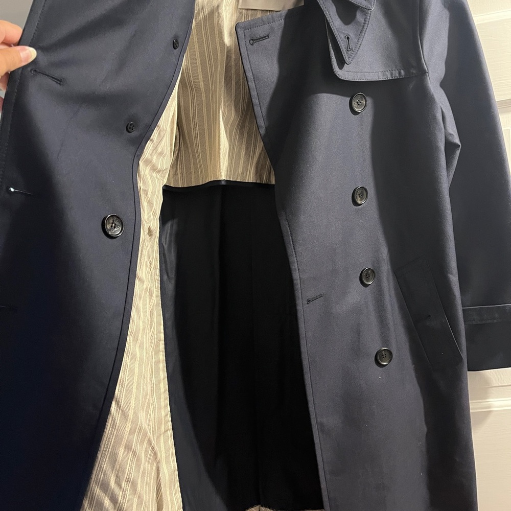 Coach Navy Mid Trench Coat - Picture 3 of 6